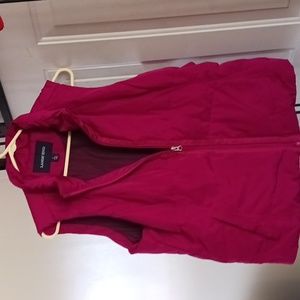 Large, Lands End vest. Berry color. Good condition with no issues I see.
